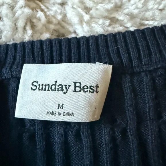 Sunday Best Navy Cable Knit Cardigan - Picture 6 of 6